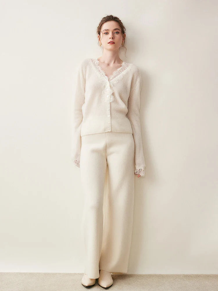 Women's lace cardigan with open-knit pattern