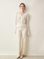 Women's lace cardigan with open-knit pattern