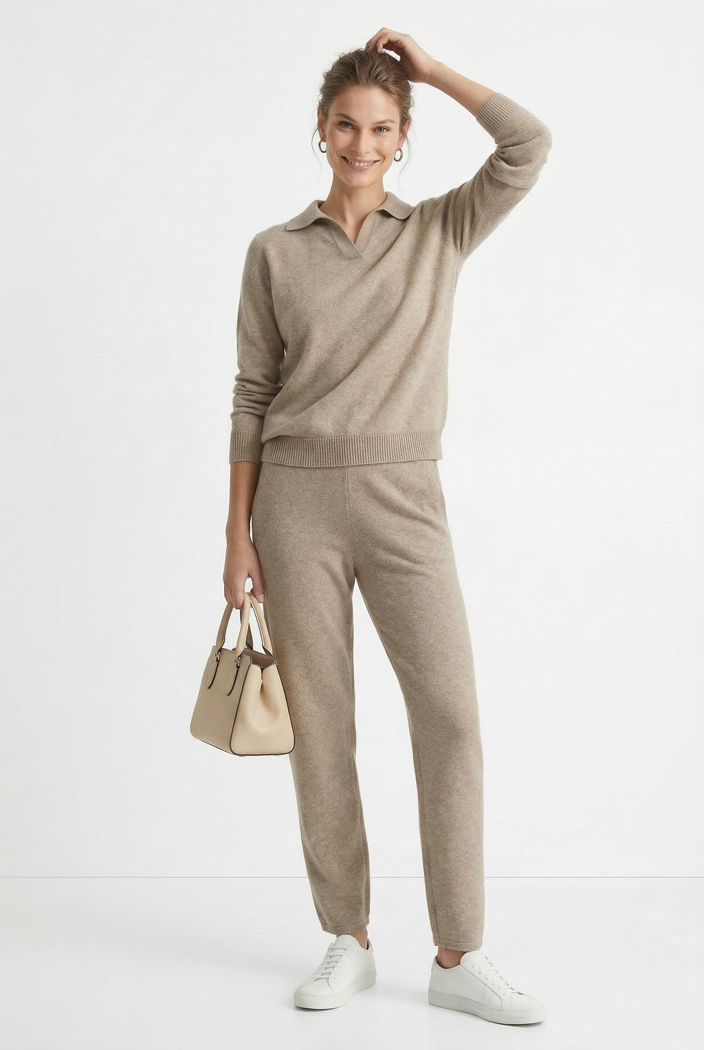 Women's polo neck knit co-ord set
