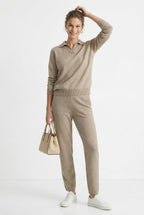 Women's polo neck knit co-ord set