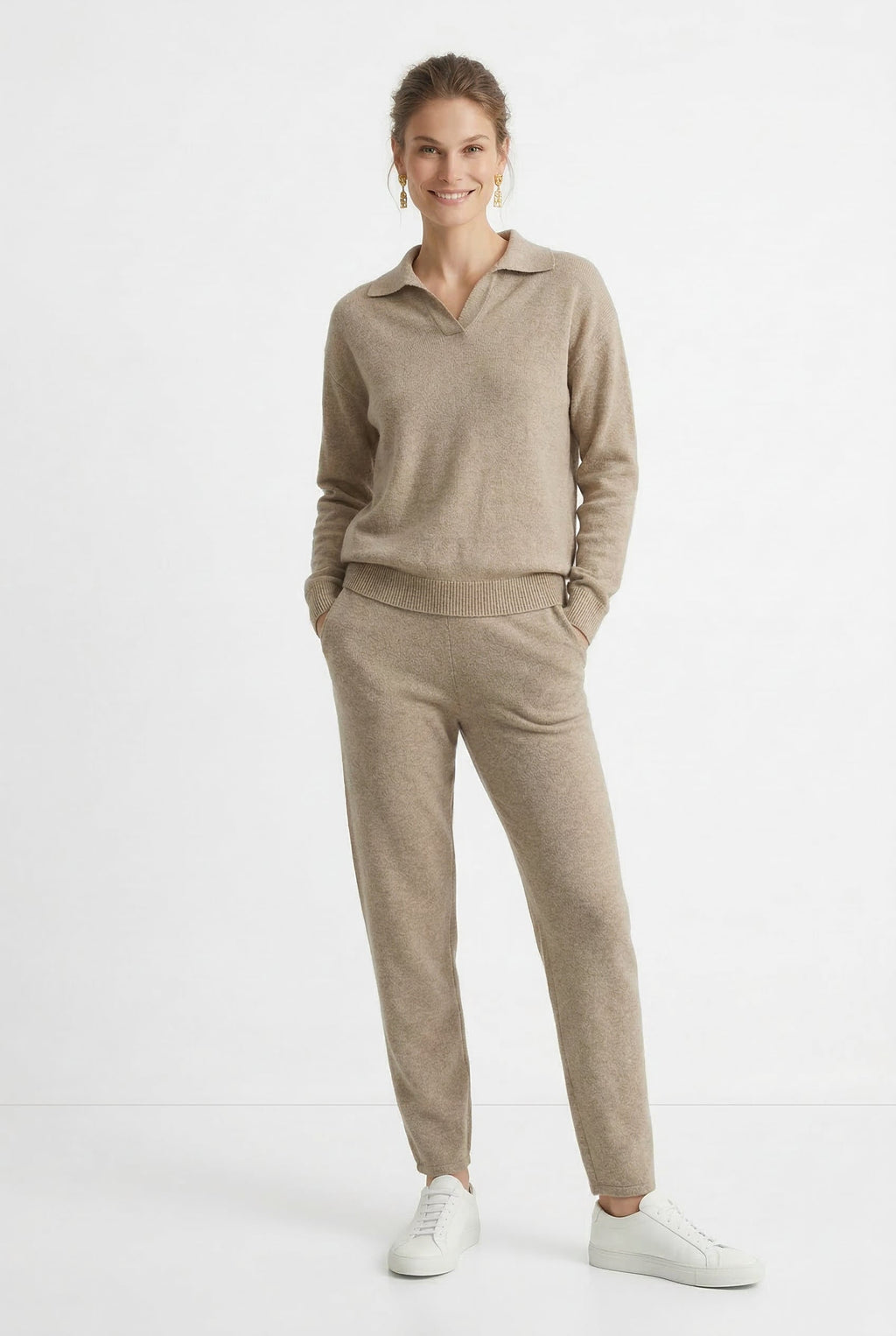 Women's polo neck knit co-ord set
