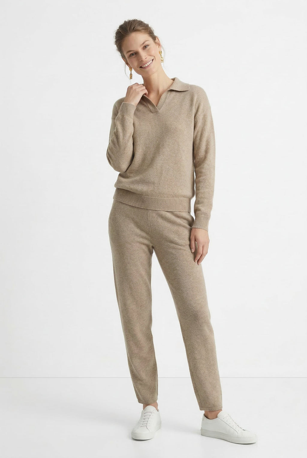 Women's polo neck knit co-ord set