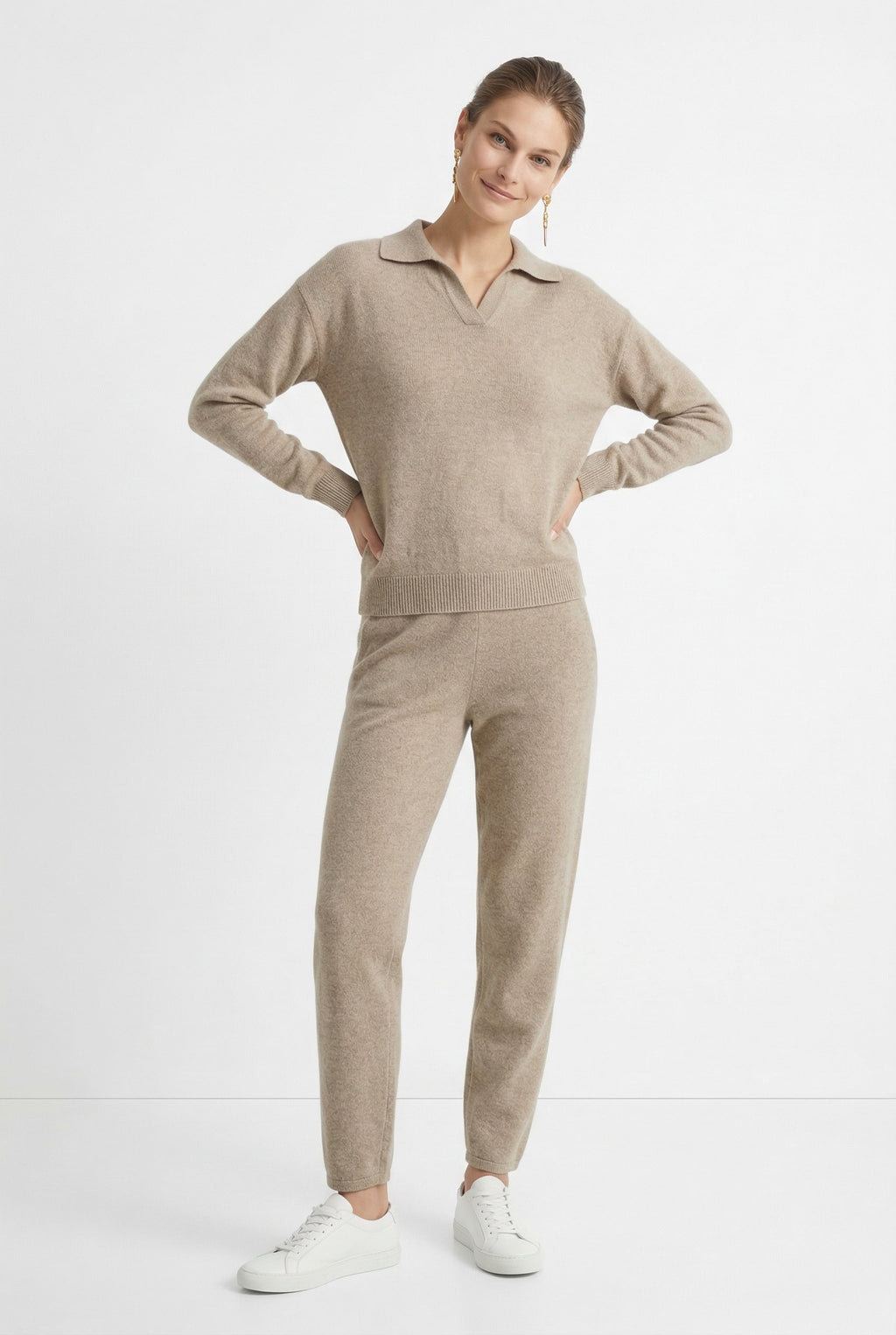 Women's polo neck knit co-ord set