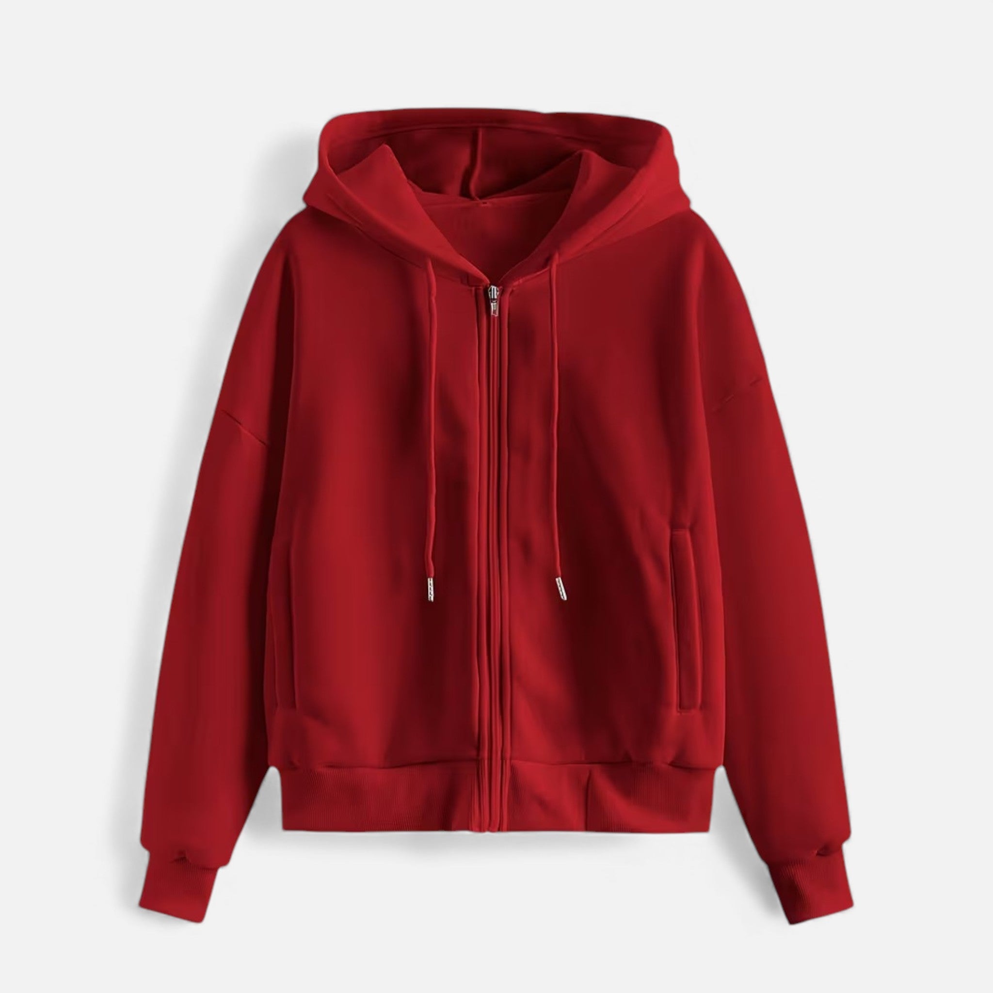 Women's zip-up hoodie with knit texture