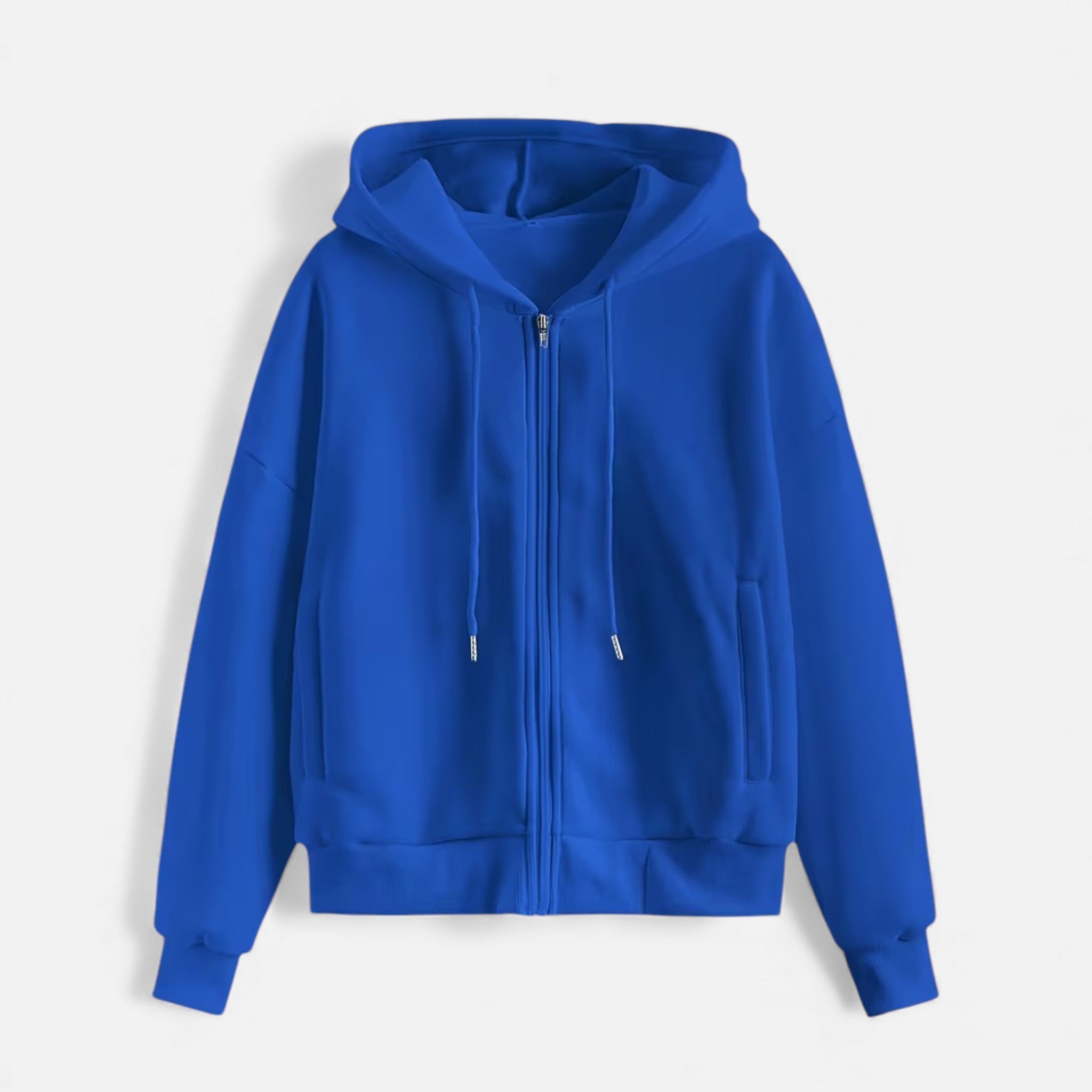 Women's zip-up hoodie with knit texture