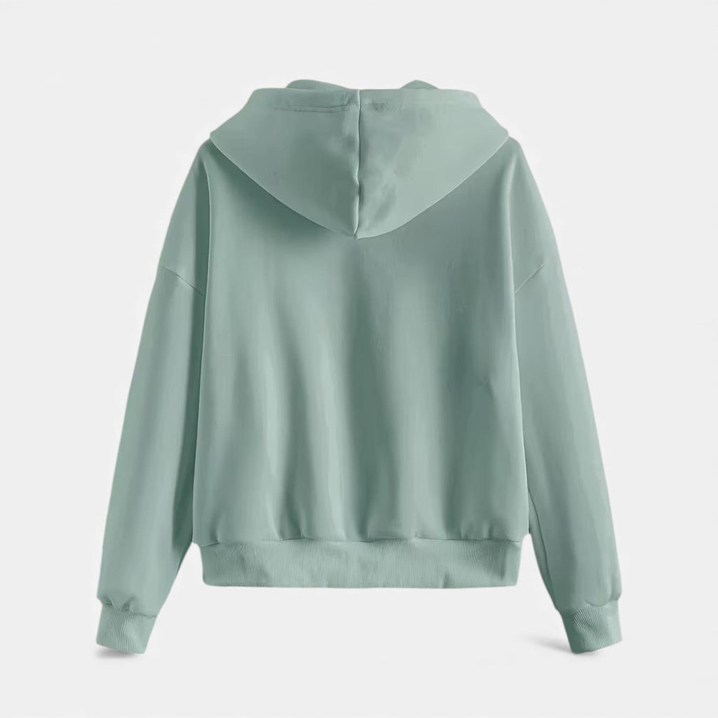 Women's zip-up hoodie with knit texture