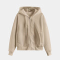 Women's zip-up hoodie with knit texture