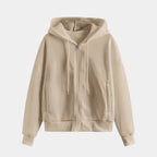 Women's zip-up hoodie with knit texture