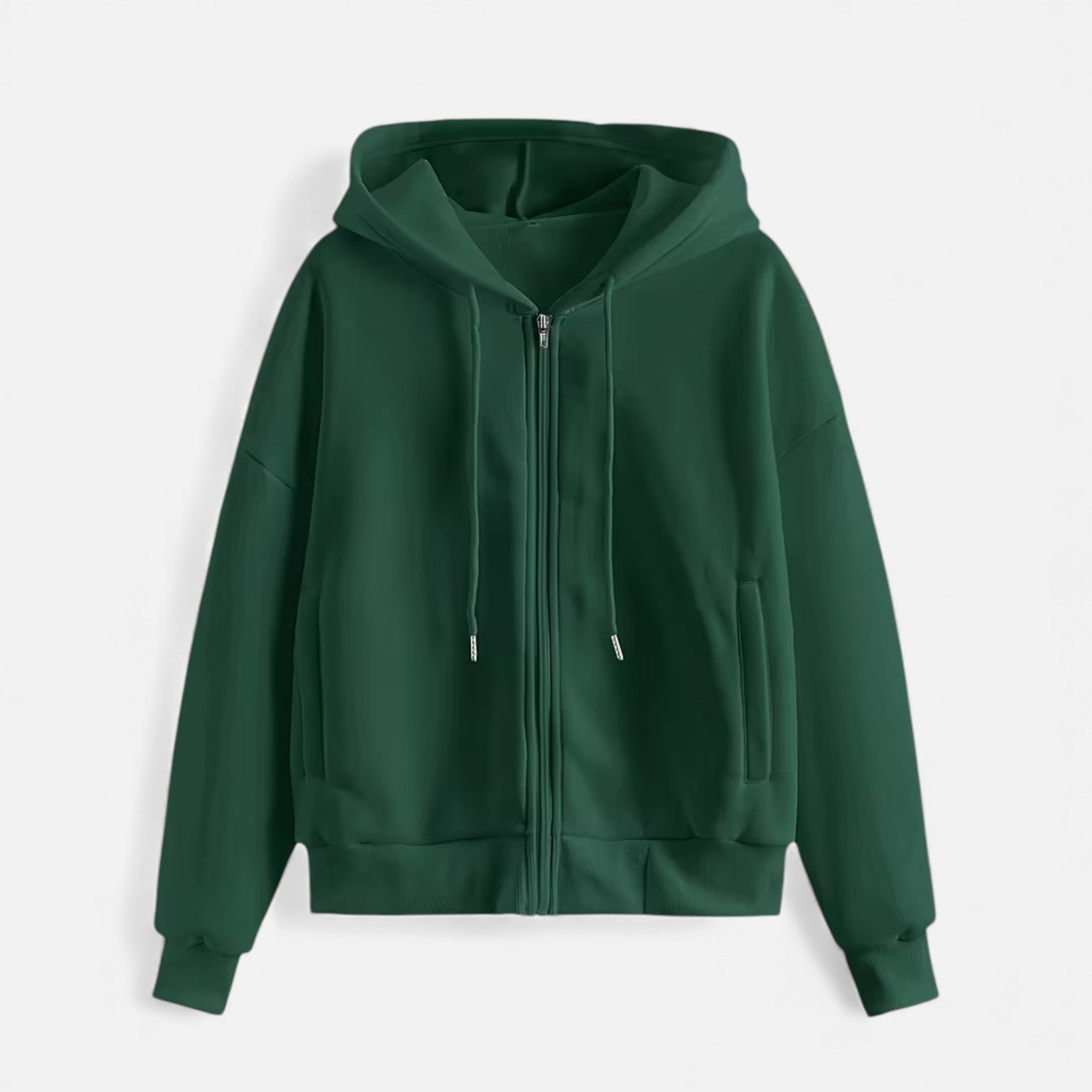 Women's zip-up hoodie with knit texture