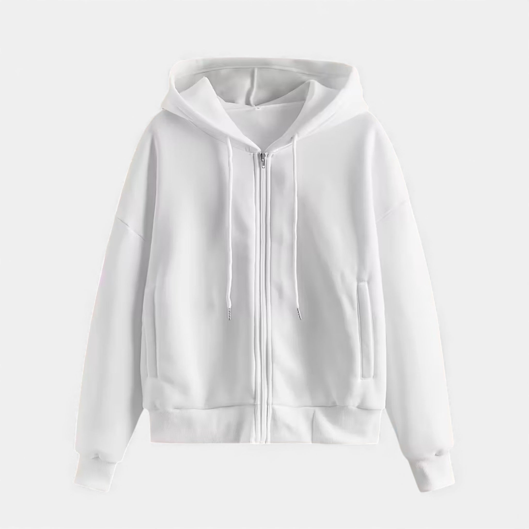 Women's zip-up hoodie with knit texture