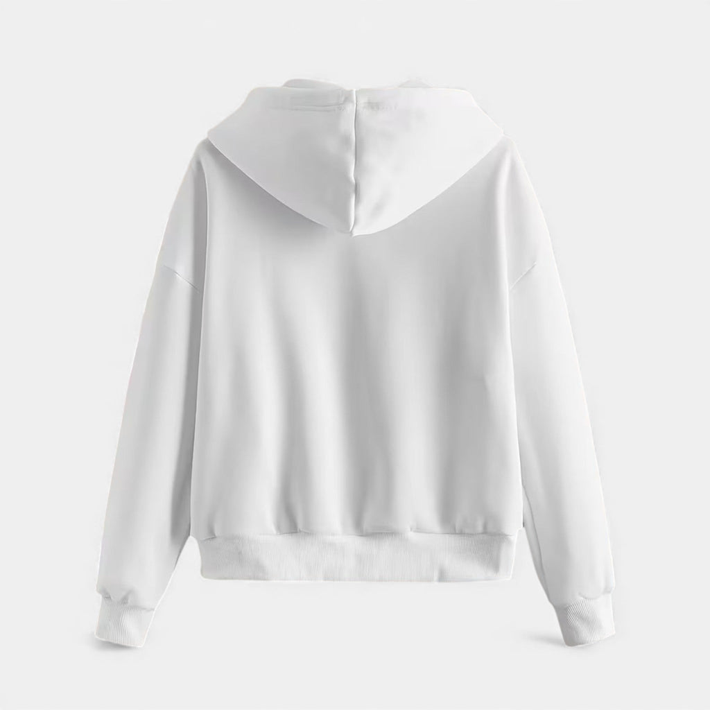 Women's zip-up hoodie with knit texture