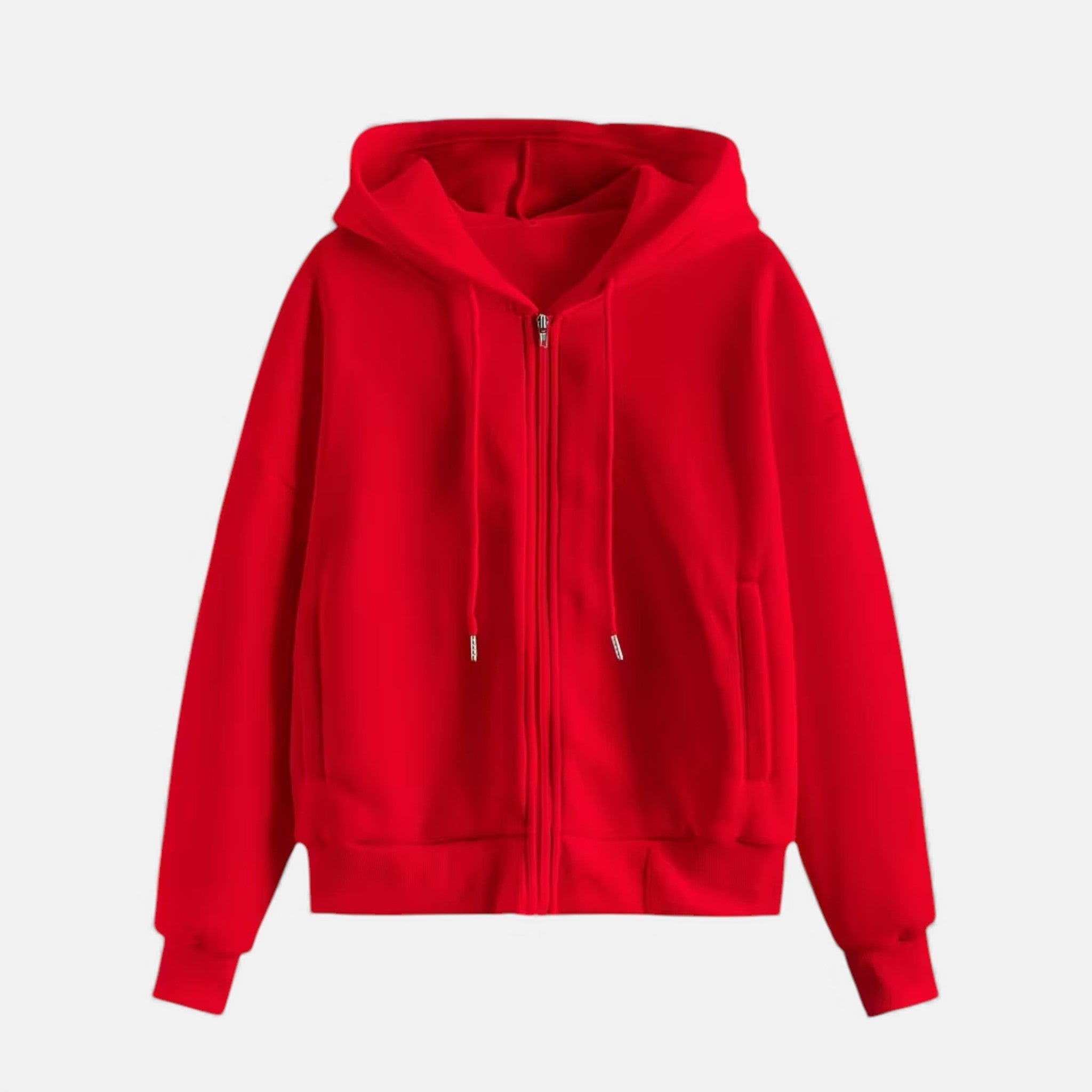 Women's zip-up hoodie with knit texture