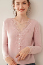 Women's lace cardigan with open-knit pattern