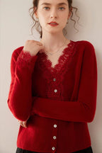Women's lace cardigan with open-knit pattern