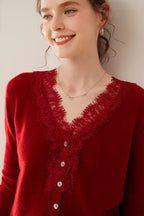 Women's lace cardigan with open-knit pattern