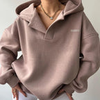 Women's crewneck sweater with ribbed trims