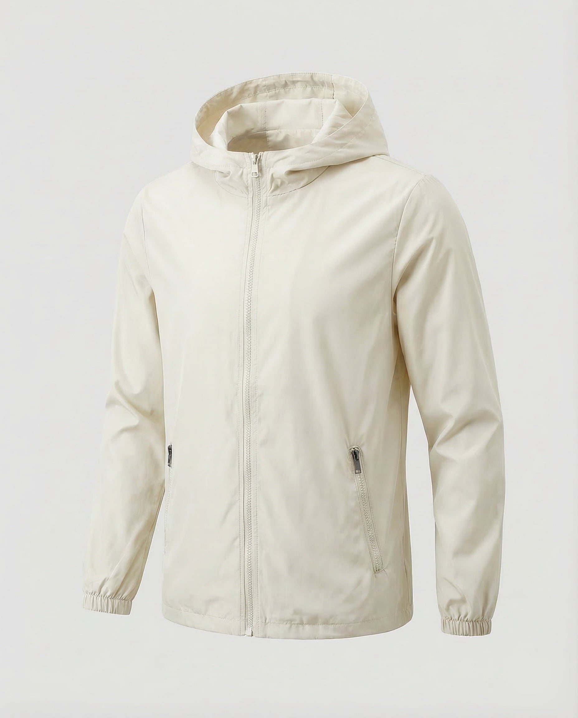 Men's lightweight hooded windbreaker jacket