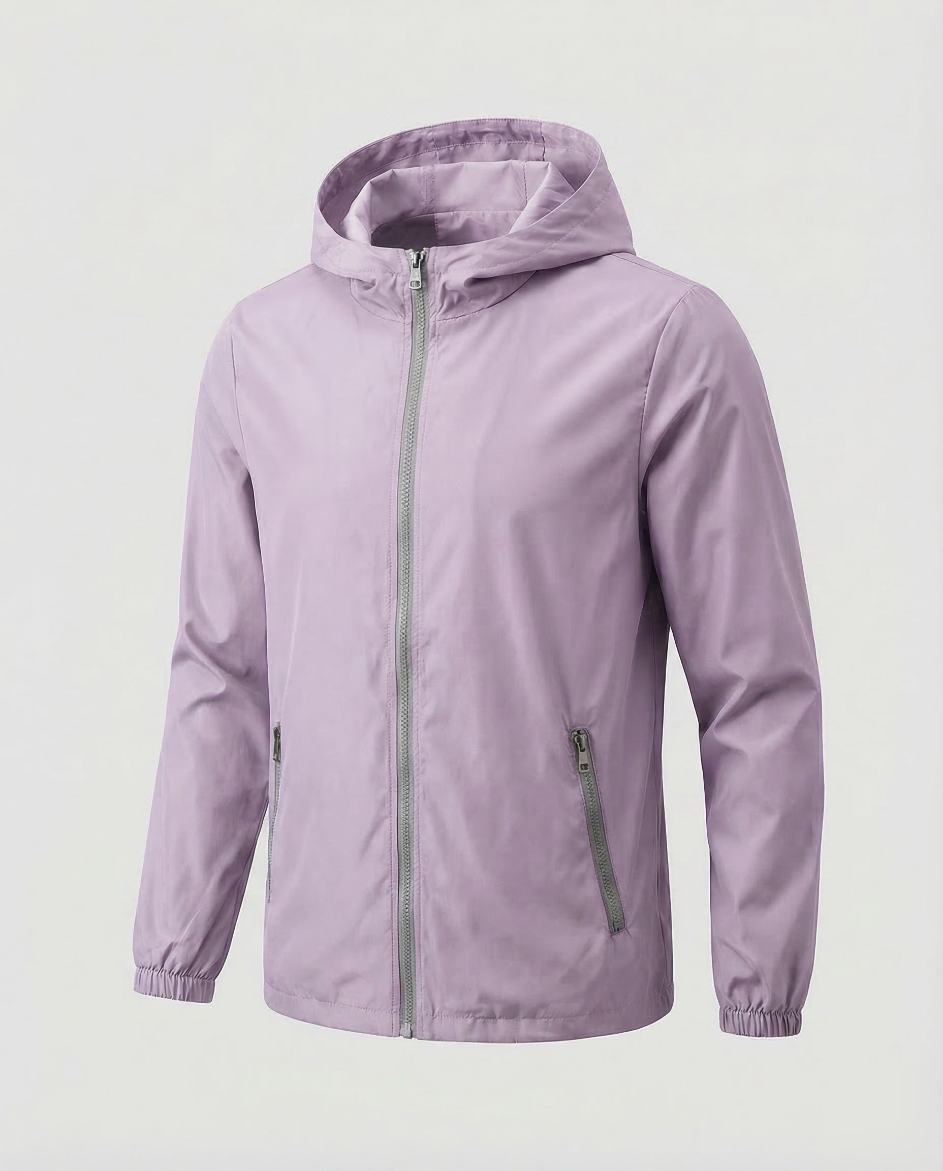 Men's lightweight hooded windbreaker jacket