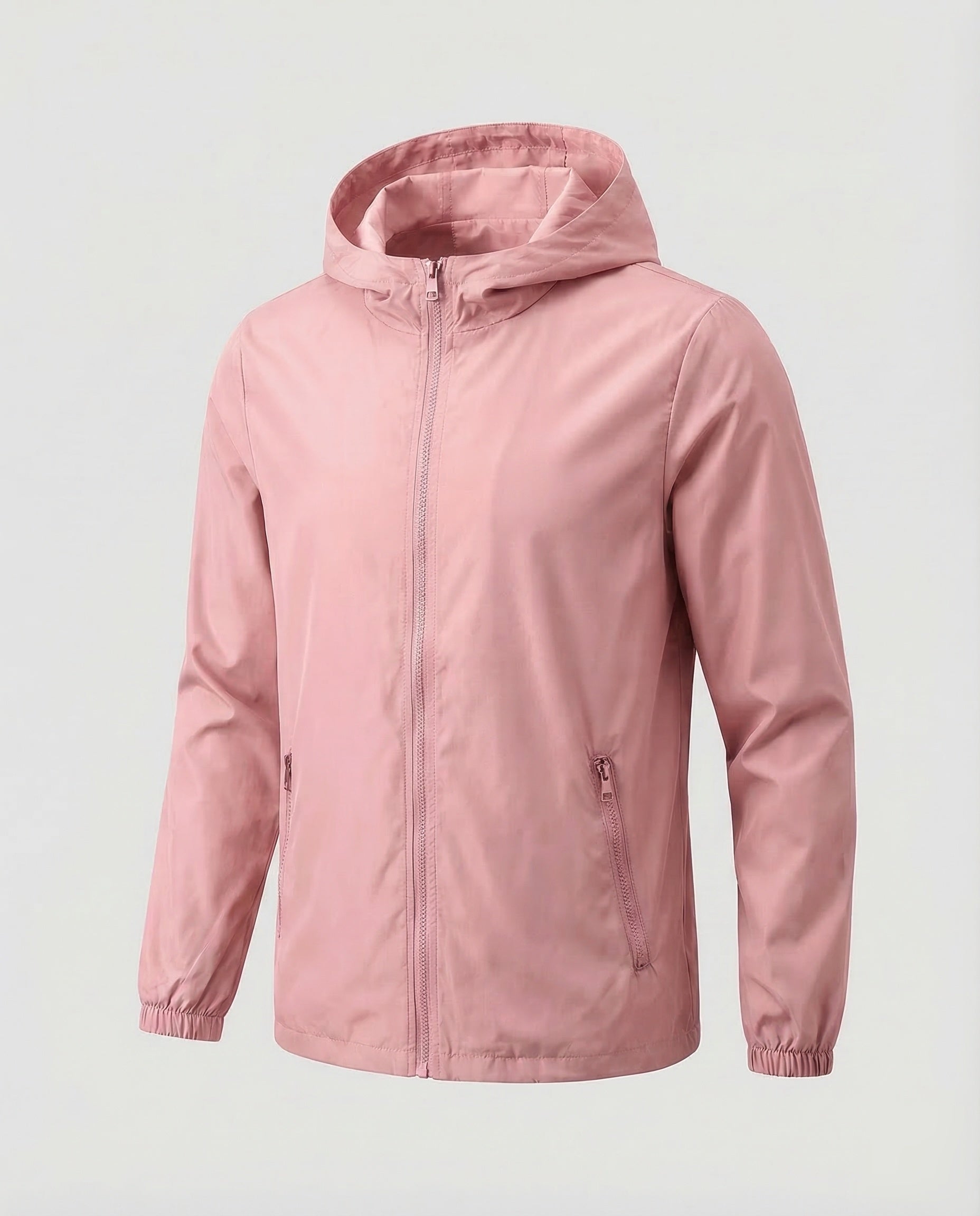 Men's lightweight hooded windbreaker jacket
