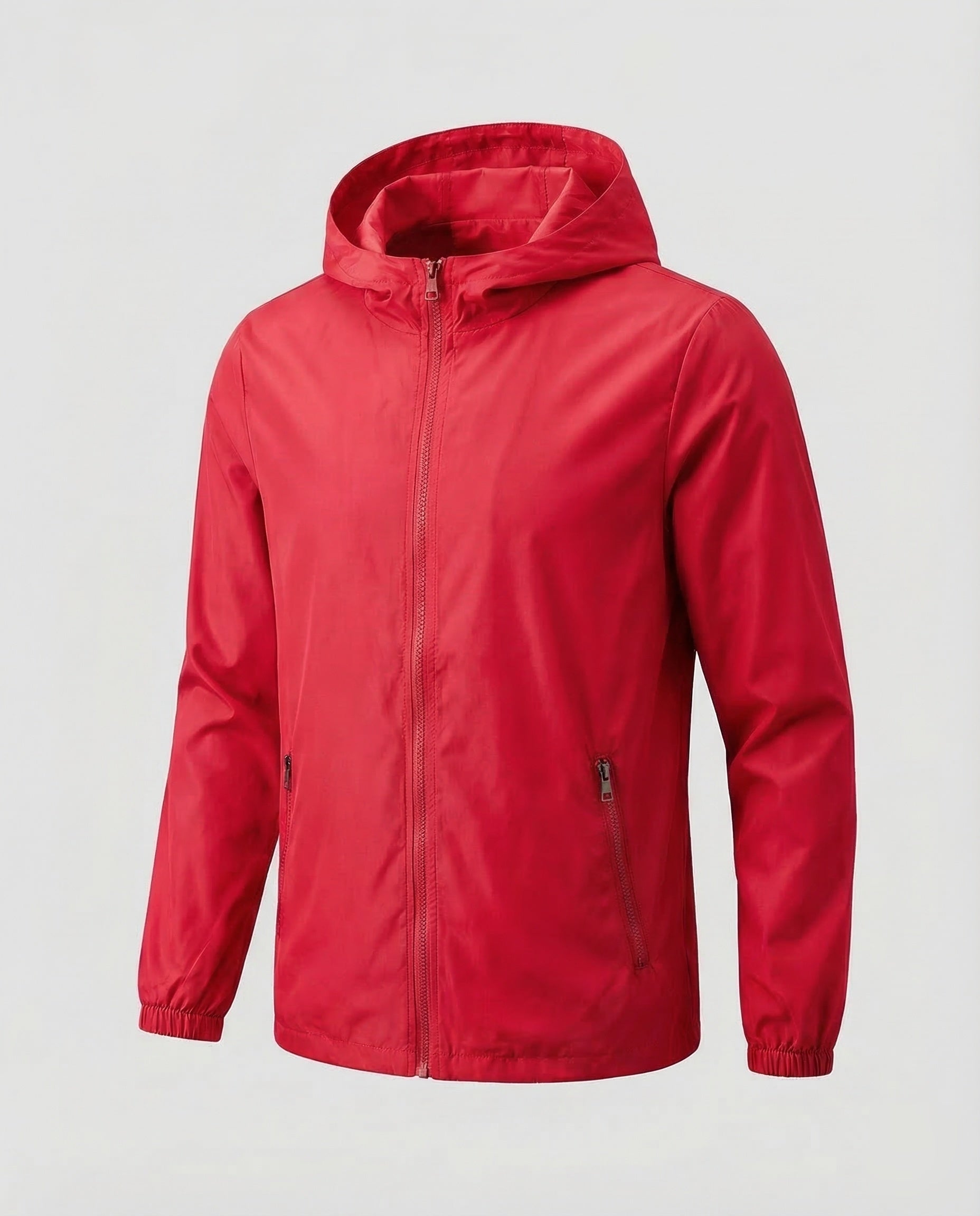 Men's lightweight hooded windbreaker jacket