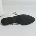 Women's pointed toe Mary Jane flats with open weave