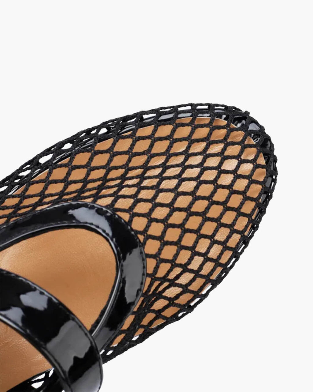 Women's mesh ballet flats with buckle