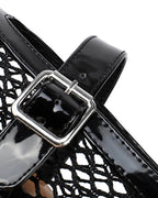 Women's mesh ballet flats with buckle