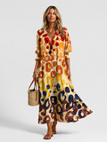 Women's abstract print maxi summer dress