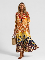 Women's abstract print maxi summer dress