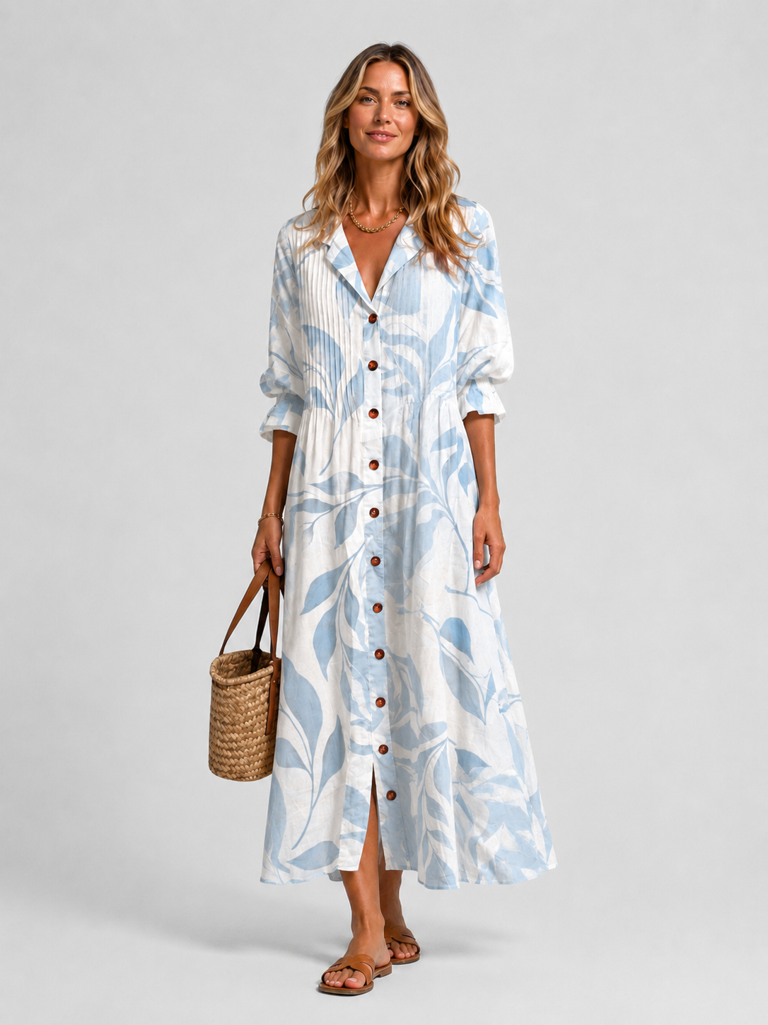 Women's abstract print maxi summer dress