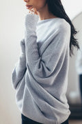 Women's asymmetric draped pullover