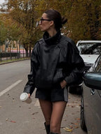 Women's asymmetric zip jacket with collar