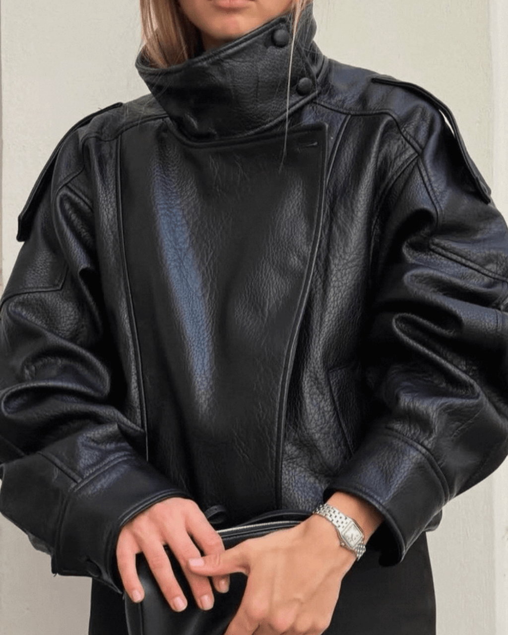 Women's asymmetric zip jacket with collar