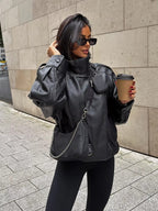Women's asymmetric zip jacket with collar