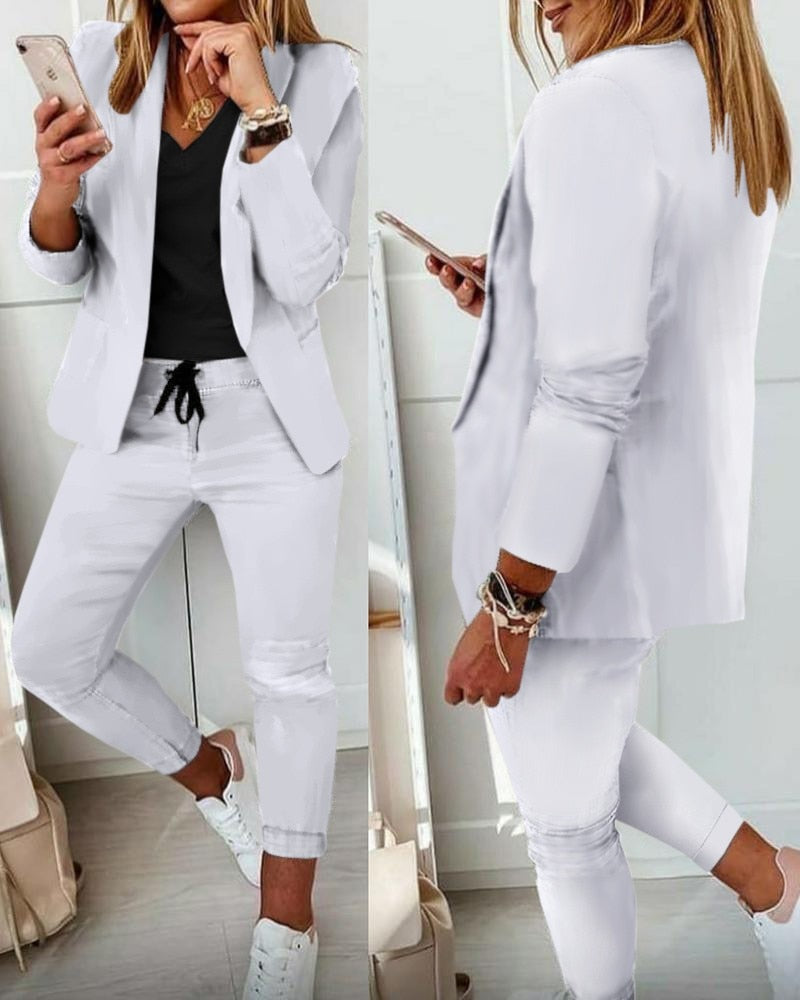 Women's blazer set with matching trousers
