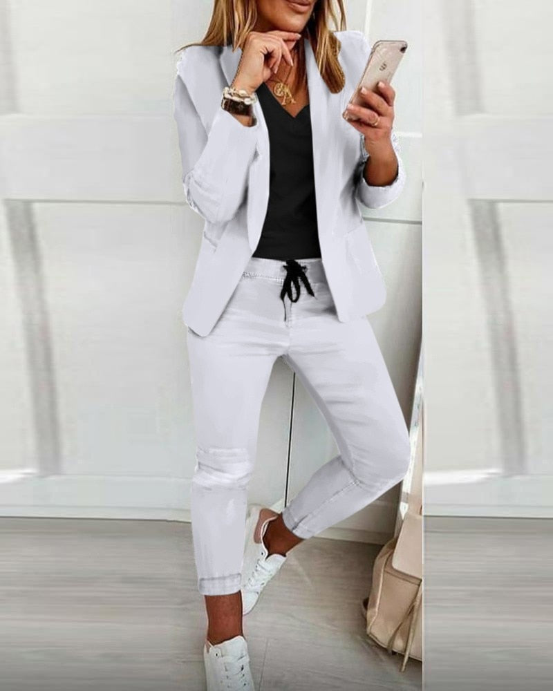 Women's blazer set with matching trousers