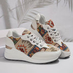 Women's boho wedge sneakers with lace-up front