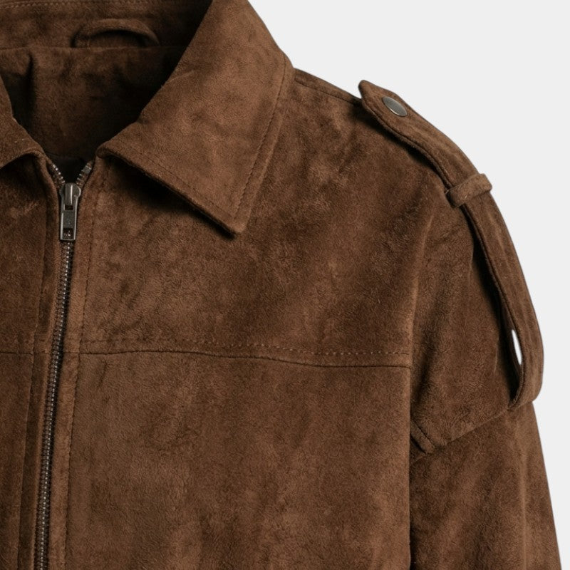 Women's bomber jacket with zip fastening and ribbed trims