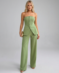 Women's bustier set with wide-leg trousers
