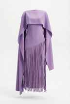 Women's cape sleeve maxi wedding guest dress