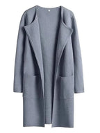 Women's coatigan with lapel collar and long sleeves