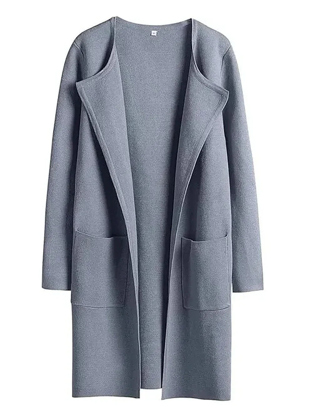 Women's coatigan with lapel collar and long sleeves