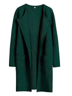 Women's coatigan with lapel collar and long sleeves
