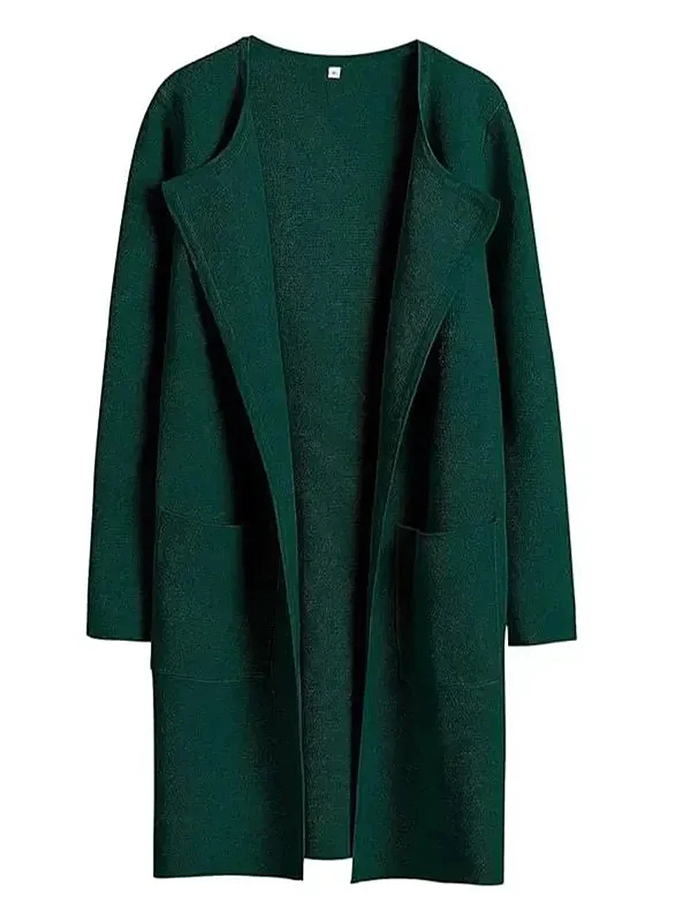 Women's coatigan with lapel collar and long sleeves