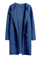 Women's coatigan with lapel collar and long sleeves