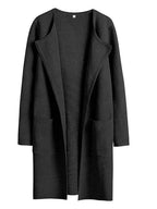 Women's coatigan with lapel collar and long sleeves