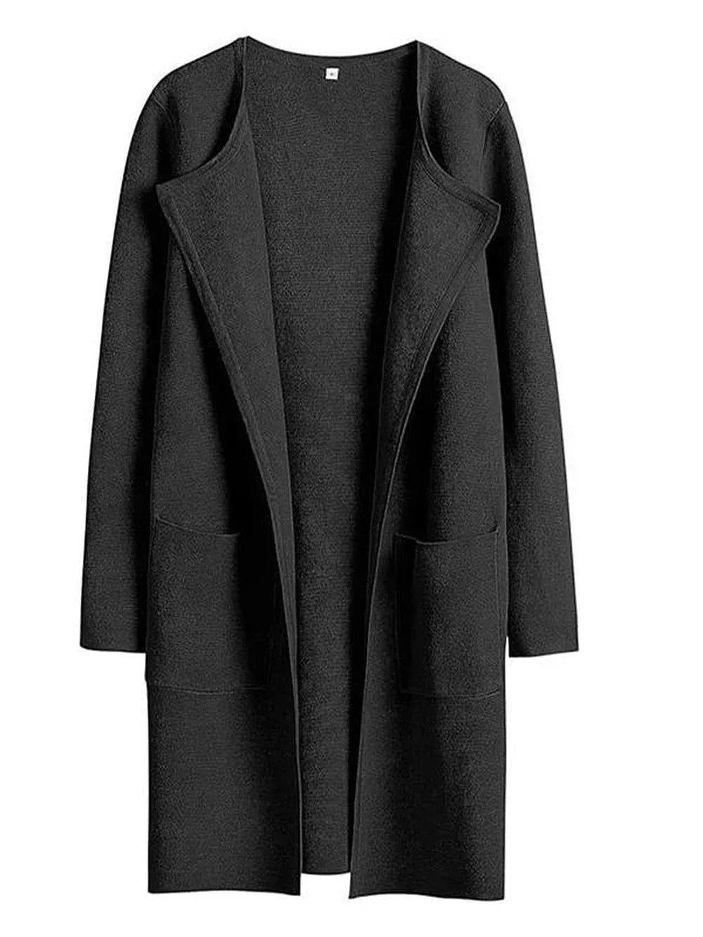 Women's coatigan with lapel collar and long sleeves