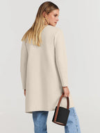 Women's coatigan with lapel collar and long sleeves