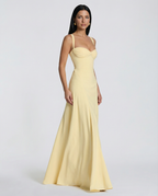 Women's corset bodice maxi wedding guest dress