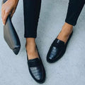 Women's croc-detail penny loafers with rounded toe